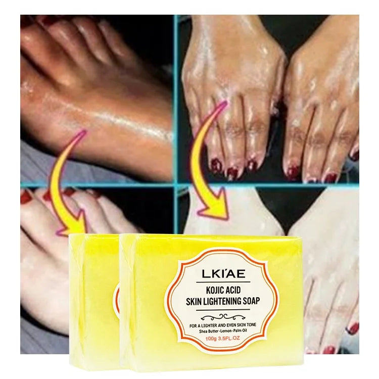 Wholesale Bar Soap 100G Gluthation Tumeric and Kojic Acid Organic Toilet Body Bleaching Skin Whitening Soaps for Bathing