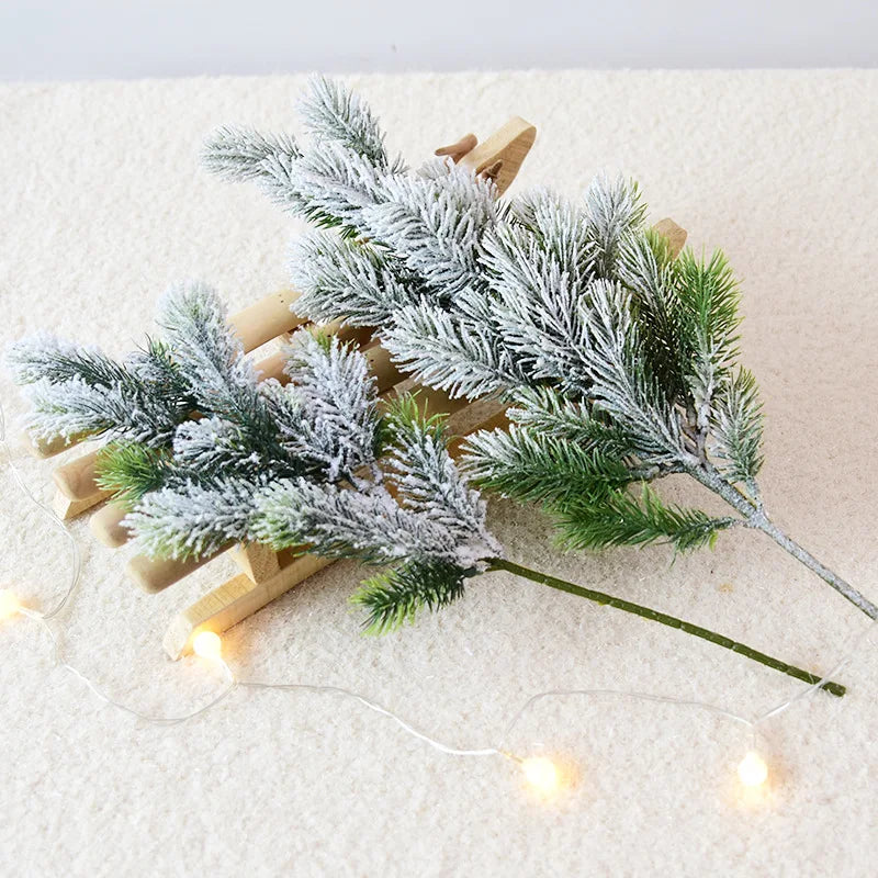 Christmas Tree Mini Pine Tree With Wood Base DIY Home Table Top Decor Christmas Artificial Frosted Sisal Small Trees Party Decor