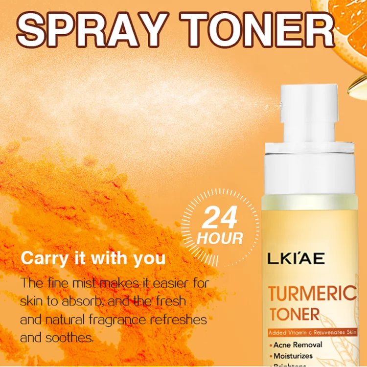 Ailke (New) Glowing Turmeric and Vitamine C Spray Acne Prone Moisturizing Tumeric Face Cosmetics Skin Toner for Oily