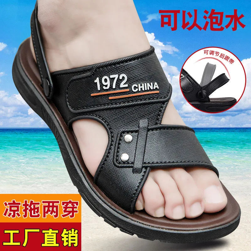 New Fashion Men's Sandals Solid Color Men's Summer Shoes Casual Comfortable Open Toe Sandals Soft Beach Shoes Men's Sandal