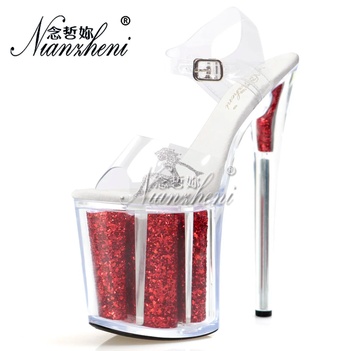 Stripper Heels NewModels 20cm Peep Toe Lady Fashion Pole Dance Shoes Elegant Platform Sandal Exotic Dancer Full Dress Nightclub