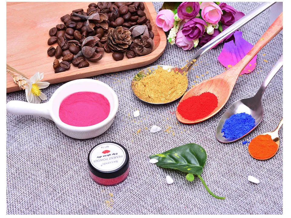 65 Colors Mica Powder For Lip Gloss DIY Lipstick Pigment Powder for Epoxy Resin Soap Making Slime Homemade Lipgloss Supplies