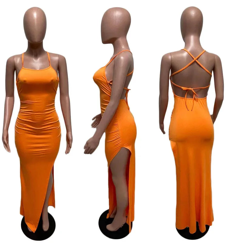 Women's Elegant Formal Party Evening Maxi Dress New Summer Casual Dresses Ladies Sleeveless Bodycon Natural Fashion Design