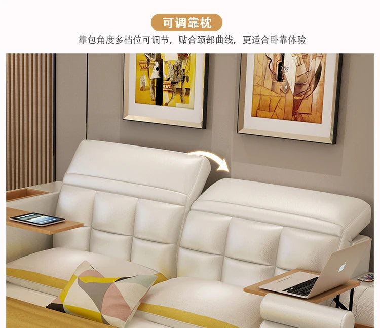 Genuine Leather multifunctional massage bed frame modern Nordic camas ultimate bed кровать двуспальная lit beds سرير  muebles de