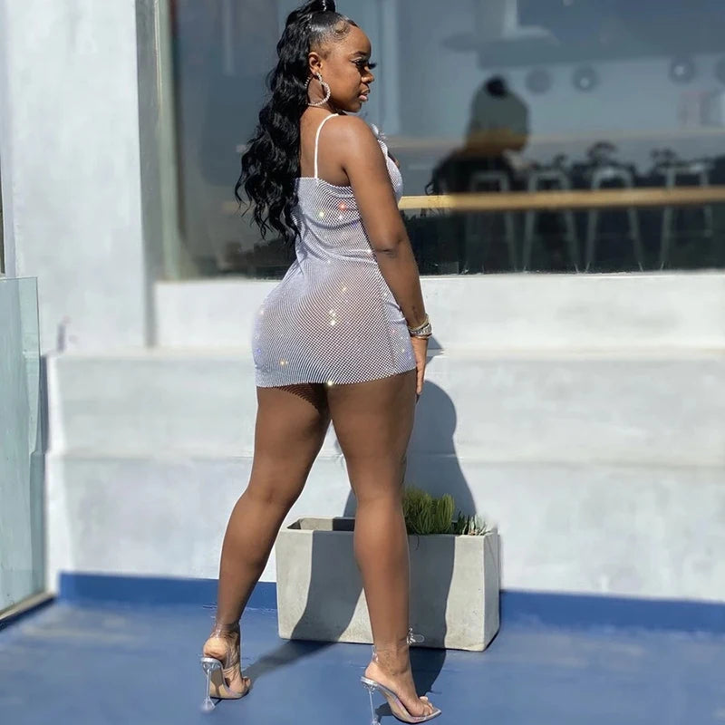 Women Slim Dresses Ladies Dress Summer Sexy Deep V-neck Sleeveless Straight Fashion New Party Casual Dresses Sexy & Club Mini