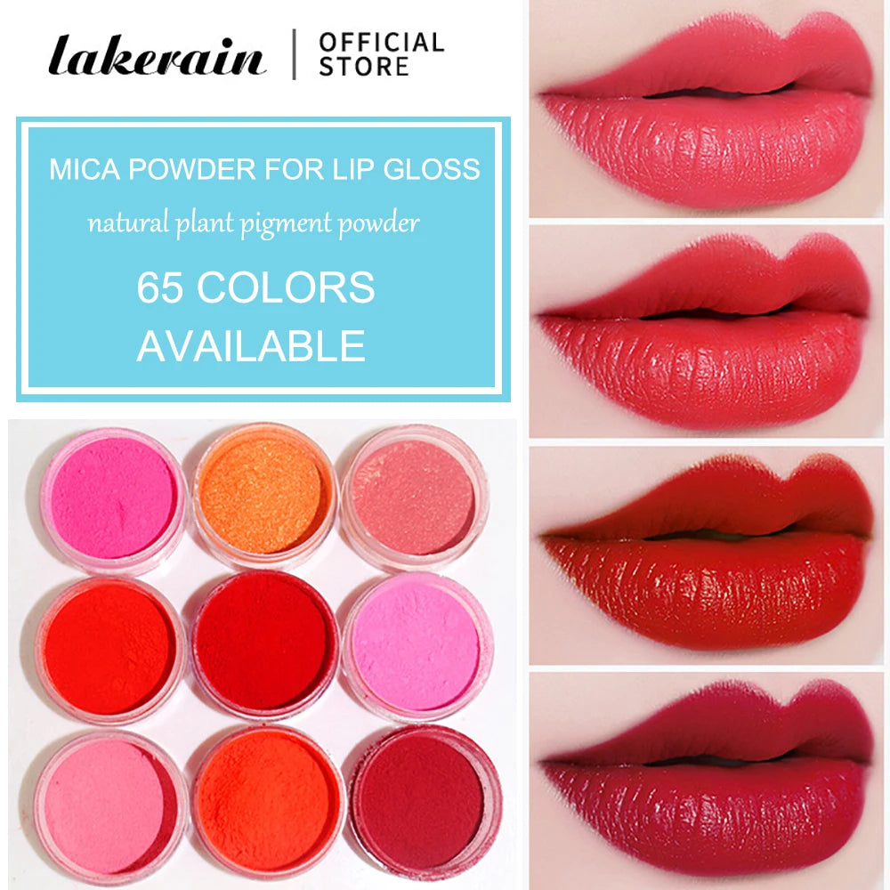 65 Colors Mica Powder For Lip Gloss DIY Lipstick Pigment Powder for Epoxy Resin Soap Making Slime Homemade Lipgloss Supplies