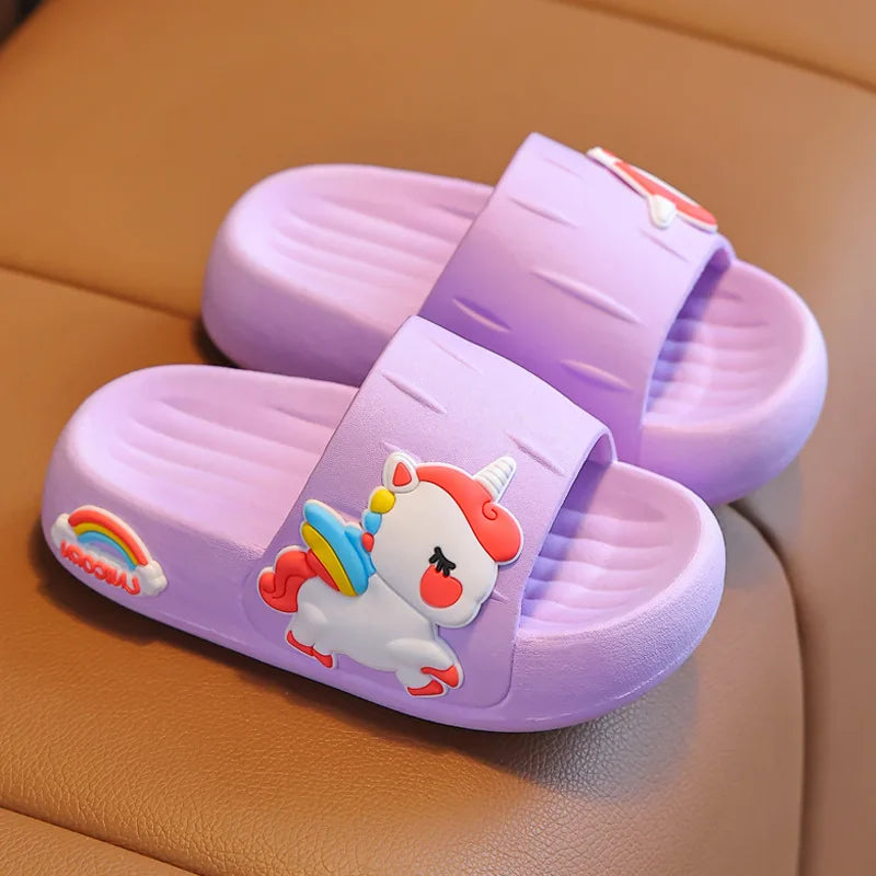 New Cute Children Slippers Flip Flops Soft Sole Cartoon Slipper Women Man Bathroom Sandal Non-slip Children Shoes Sandals