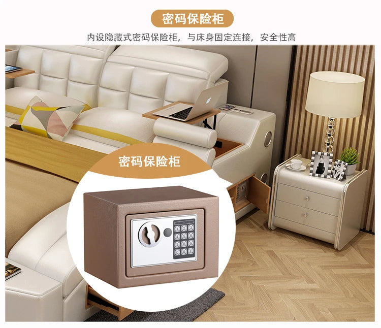 Genuine Leather multifunctional massage bed frame modern Nordic camas ultimate bed кровать двуспальная lit beds سرير  muebles de