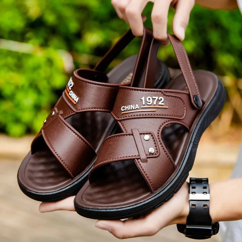 New Fashion Men's Sandals Solid Color Men's Summer Shoes Casual Comfortable Open Toe Sandals Soft Beach Shoes Men's Sandal