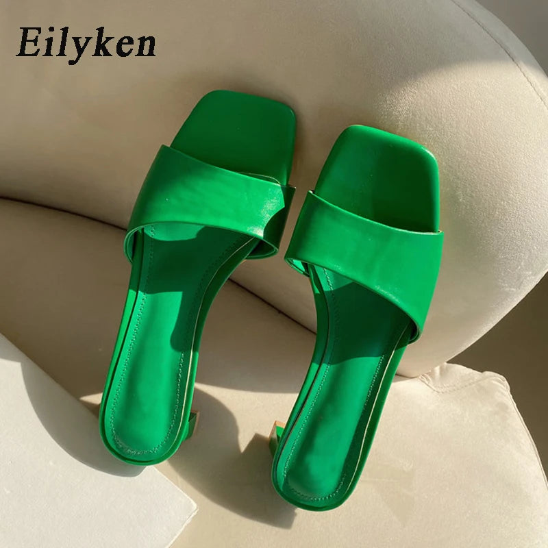 Eilyken Summer Brand Slippers Women Outdoor Beach Flip Flop Open Toe Flat Casual Low Heel Leisure Sandal Female Slides