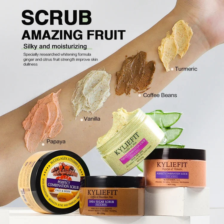 Organic Lemon Tumeric Skin Doctor Exfolianting Anti Acne Scar Brightening Lightening Face Scrub Cream for Man and Woman