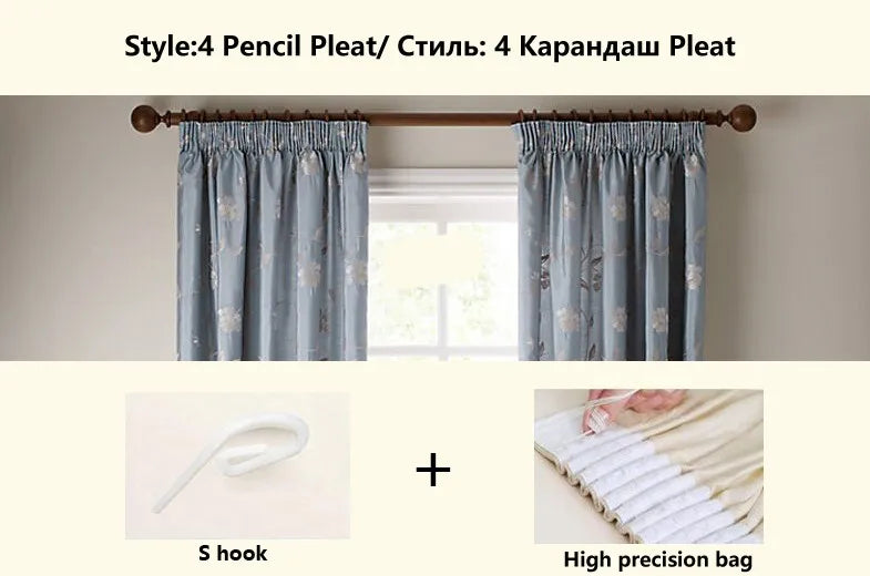 Curtains for Living Dining Room Bedroom American Pastoral Retro Floral Print Cotton and Linen Blackout Light Luxury
