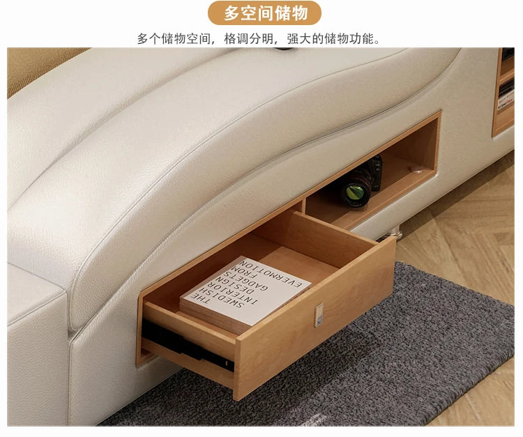 Genuine Leather multifunctional massage bed frame modern Nordic camas ultimate bed кровать двуспальная lit beds سرير  muebles de