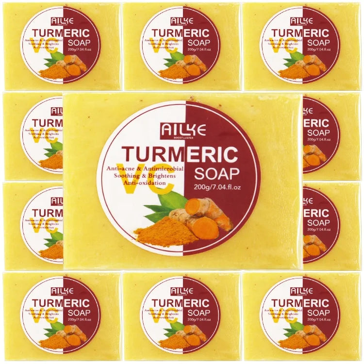Turmeric VC Vegan Face Savon Anti-Oxidation Remover Pimple Natural Glycerin Anti Acne Whitening Organic Tumeric Soap