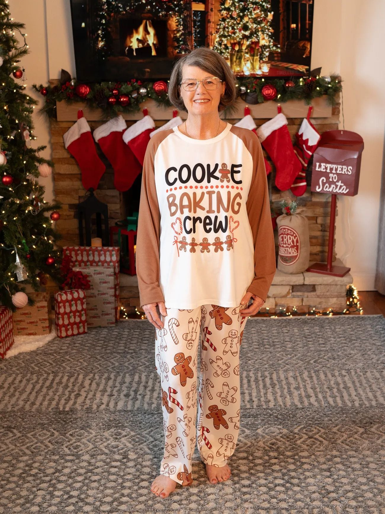 Cotton Mother Kids Family Matching Christmas Pajama Sets Letter Print Parent-child Brother Sister Look Sleepwear Couple Pyjamas