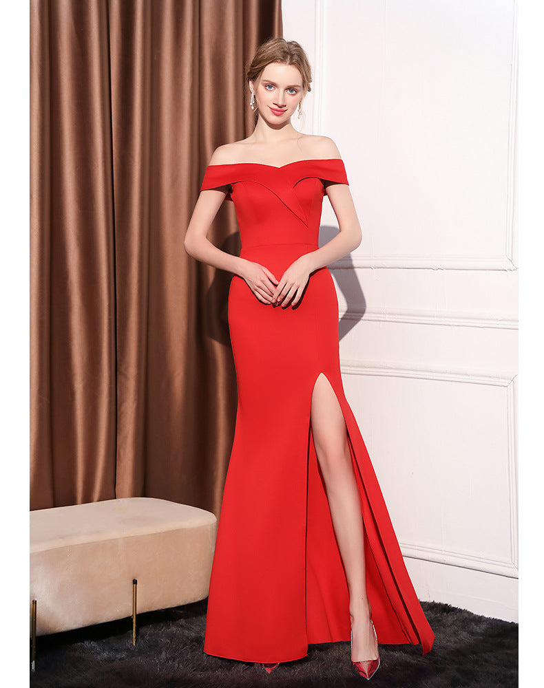 Highclass Smooth Evening Dress Side Slit Backless Mono Multicolor Sleeveless Elegant Evening Party Dresses Women Floor Length