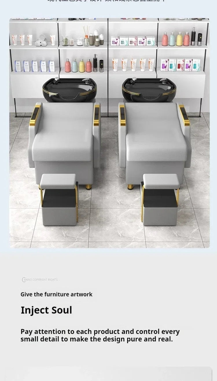 Simple Comfortable Shampoo Bed Modern Nordic Fashion Custom Shampoo Bed Delicacy Delicacy Cadeira De Barbearia Salon Furniture