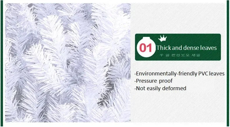 Christmas Tree  PVC Artificial White Indoor and Outdoor Party Decoration with Metal Stand Encryption Xmax Tree 0.9 1.2 1.5 1.8m