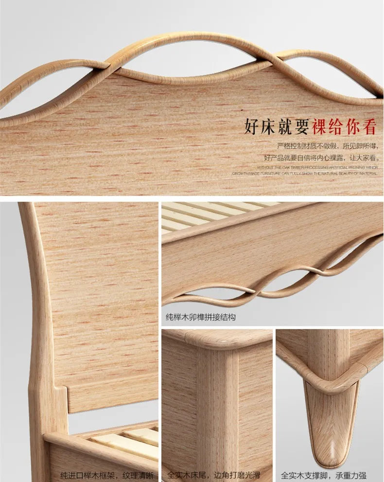 Clearance Adjustable Double Bed Aesthetic American White Modern Double Bed Luxury Queen Size Camas De Dormitorio Furniture Home