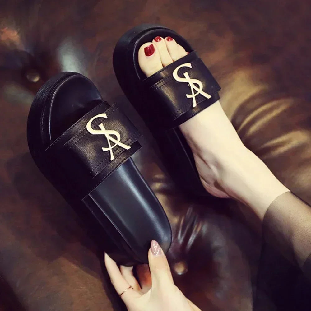 Slippers Luxury Shoes Women Platform Design Slides Fashion Letters Ladies Shoes Casual Slipper Outside Non-slip Slippers Sandals
