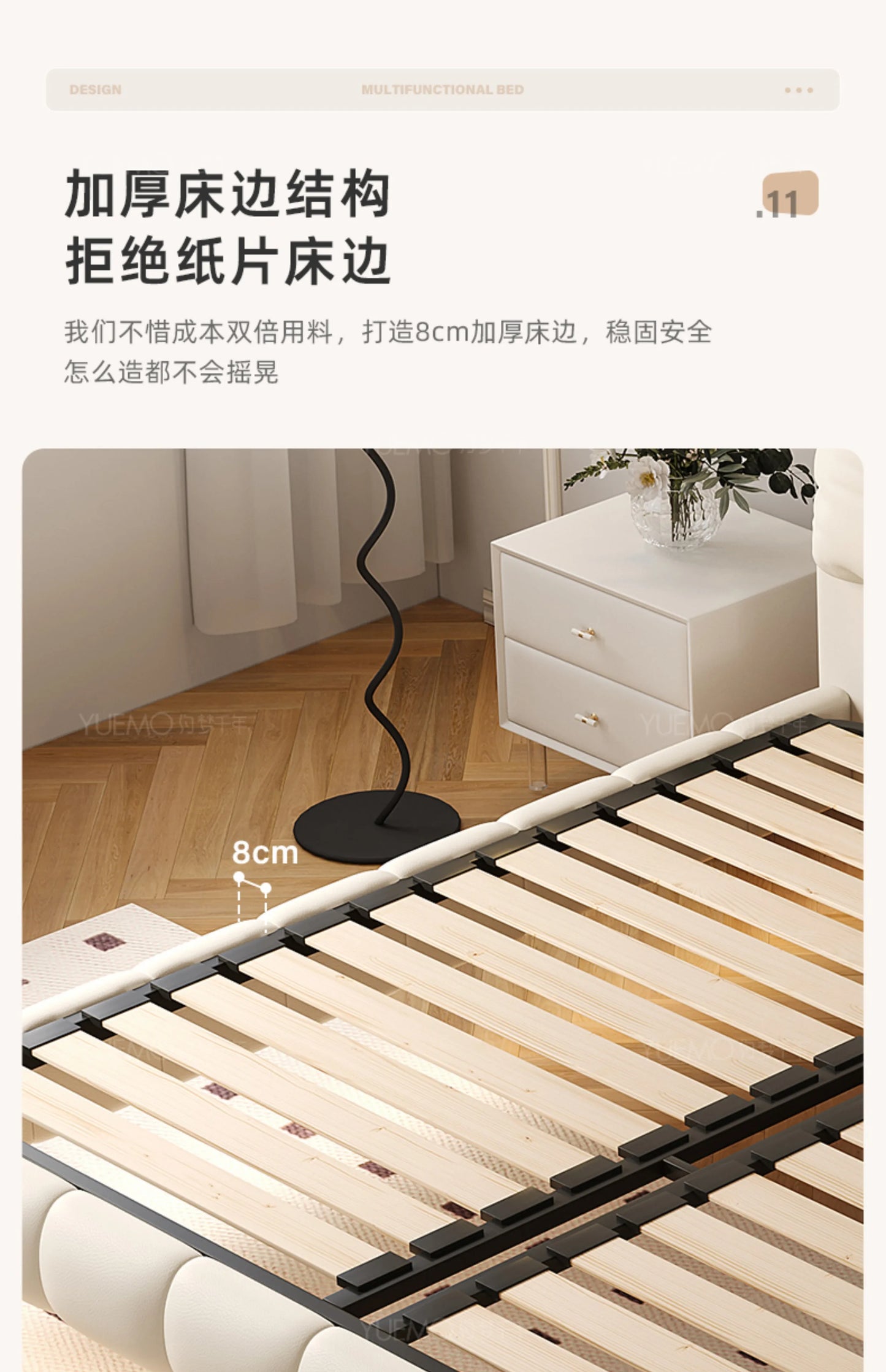 Pretty Elegant Double Bed Frame Mattress White Comferter Bed Queen Size Cama Matrimonial Bedroom Furniture