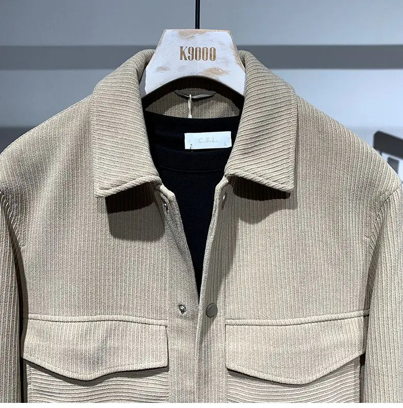 Jacket Men's Lapel Loose and Simple Jacket Trendy Brand Youth Coat Fashionable and Personalized Top Men