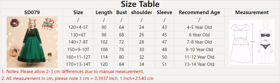 Christmas Princess Dress For Girls Children Costume Long Sleeve Sequin Wedding Evening Vestidos Kids Girl Birthday Party Dresses