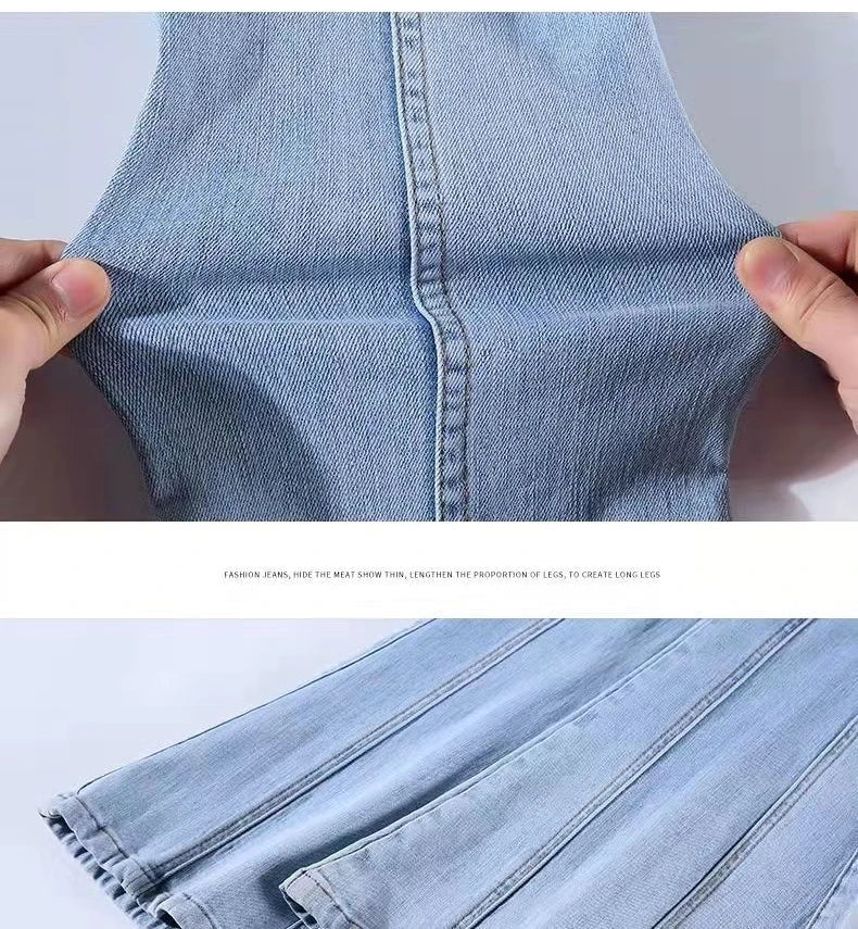 Jeans Woman 2024 Vintage Fashion Trend Luxury Denim Pants High Waisted Elasticity Flare Leggings Korean Black Bell Bottom Jeans