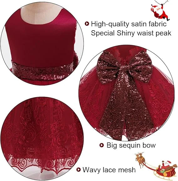 Christmas Children Elegant Dresses For Girls Wedding Party Princess Costumes Ball Gown Kids 3 6 12 18 24 months baby Vestidos