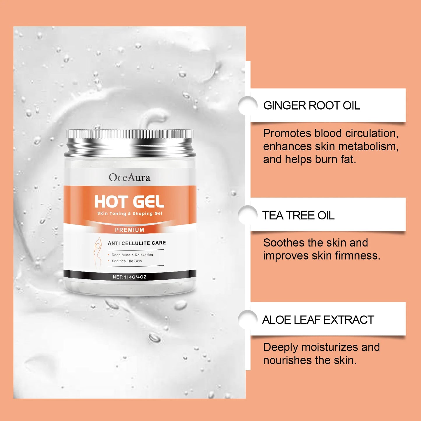 Hot Body Slimming Cream Anti Cellulite Fat Burner Tightens Belly Anti Sagging Sweating Enhancer  Abdominal Muscle Shaping Cream