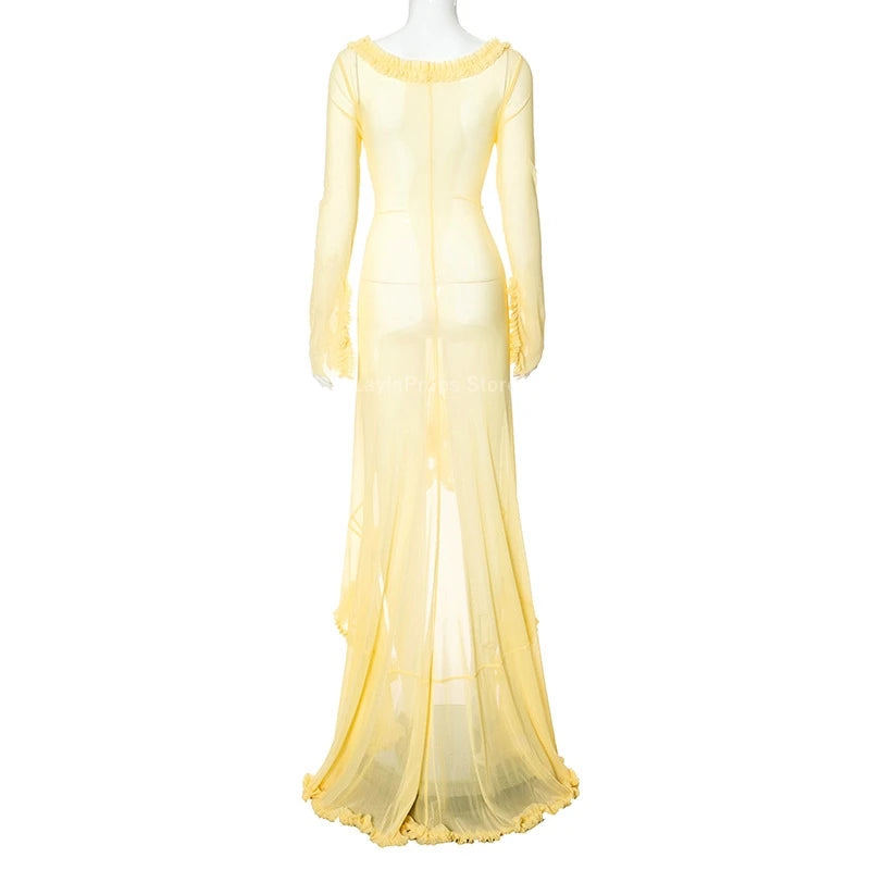 Maternity Dresses Elegant Maternity Party Dress with Hollow Out Design Ruffled Hem Perfect for Maternity Photo shoots