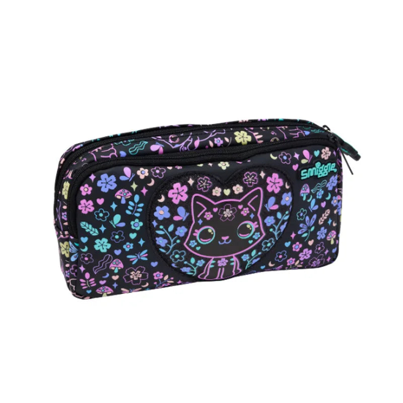 New Children'S Hot-Selling Schoolbag Female Cute High-Quality Black Cat Flower Pencil Case Lunch Bag Trolley Bag Back To School