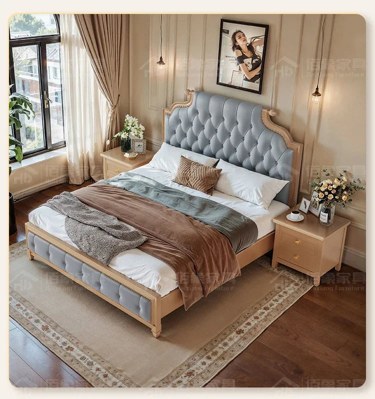 Bett King Size Queen 150x200 Bed Simple Frame Wood European Twin Double Bed Modern Letto Matrimoniale Lit Camas De Dormitorio