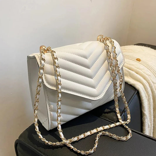 Women's fashionable retro single shoulder crossbody bag small square bag simple women's chain crossbody bag