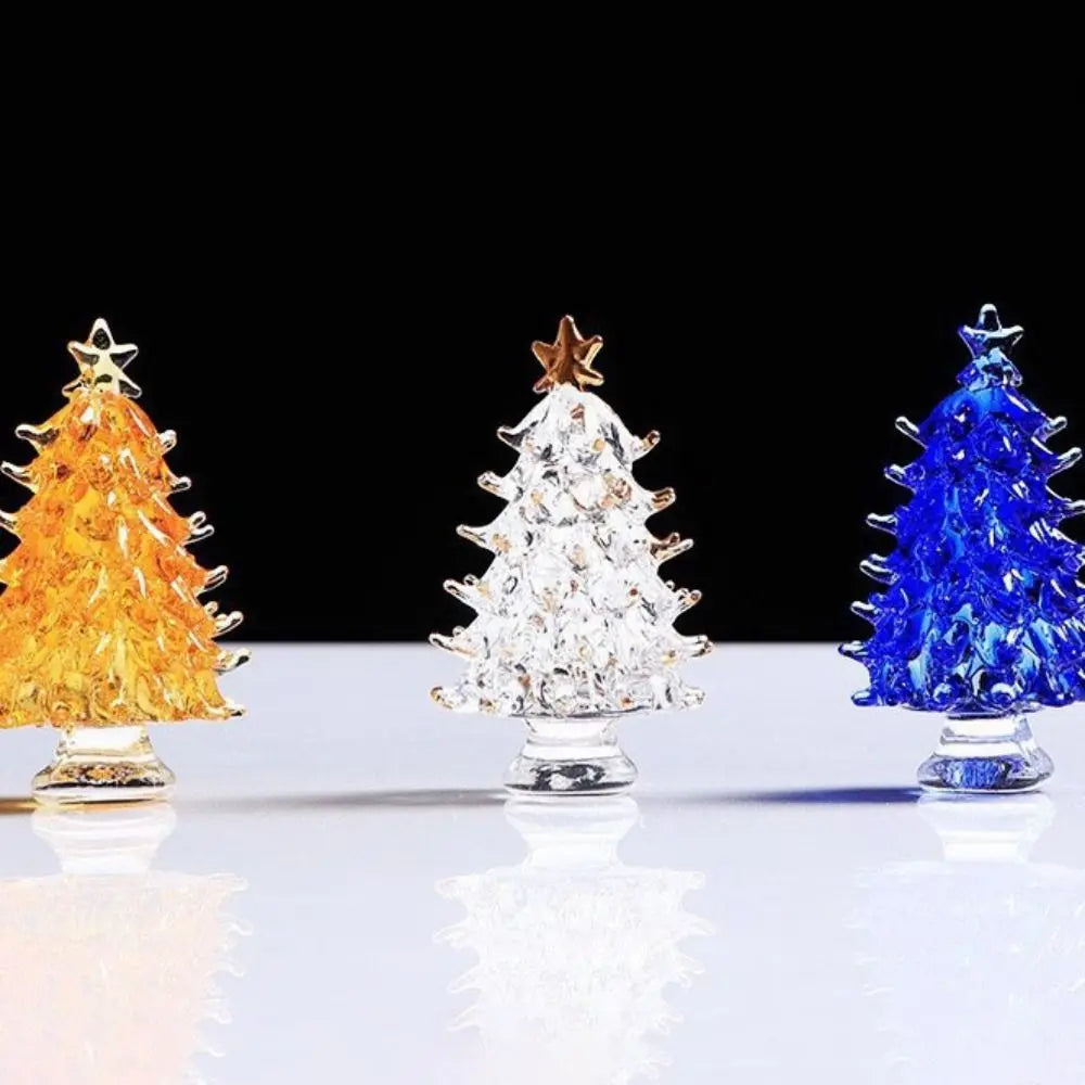 Beautiful 3D Crystal Tree Figurine Cute Handmade Christmas Tree Miniature Exquisite Tree Statue Garden