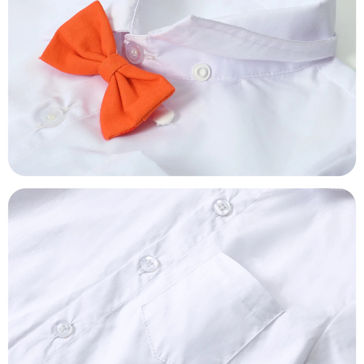 Baby Boy Suit for Kids Easter Gentleman Suspender Formal Wedding Dress Toddler Halloween Outfit White Orange Photography Clothes