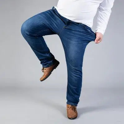Jeans for Men Plus Size 44 46 48 50 Straight Cut elastic Denim Long Pants