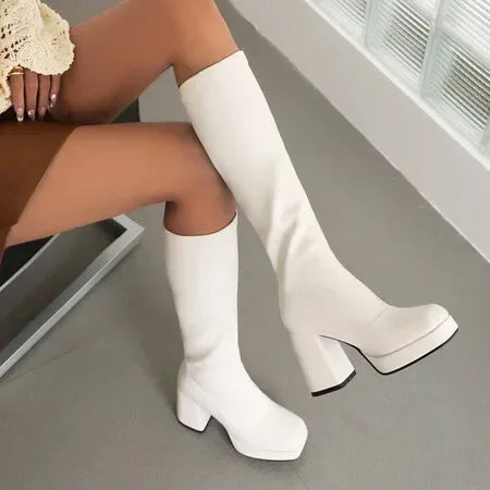 Boots Winter Shoes For Women Round Toe Luxury Designer Clogs Platform Sexy Thigh High Heels High Sexy Stiletto Low 2025 Fashion