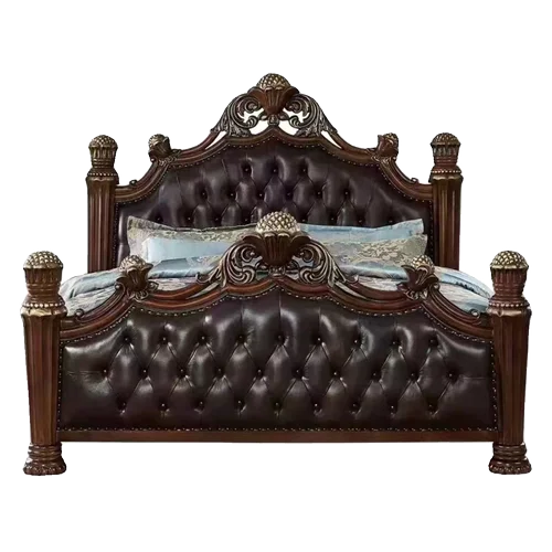 Luxury Nordic Bed Multifonction King Size Aesthetic Sleeping French Bed Lounge Wooden Modern Cama Matrimonial Bedroom Furniture