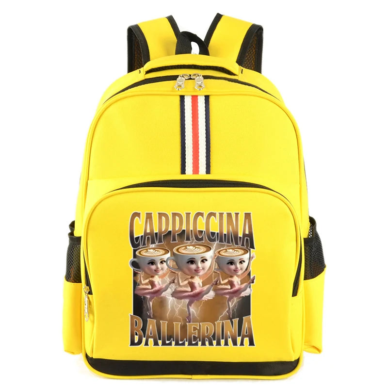 Italian Brainrot Backpack Students Animal Meme Schoolbag Large Capacity Cartoon Tung Tung Sahur School Bag for Boys Girls Gifts