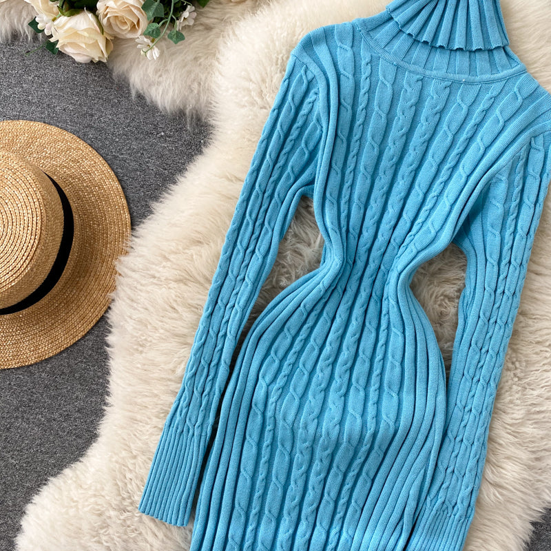Seoulish Autumn Winter Twist Women's Wrap Knitted Dresses Long Sleeve Sheath Knitwear Office Bodycon Dress Female 2025 New