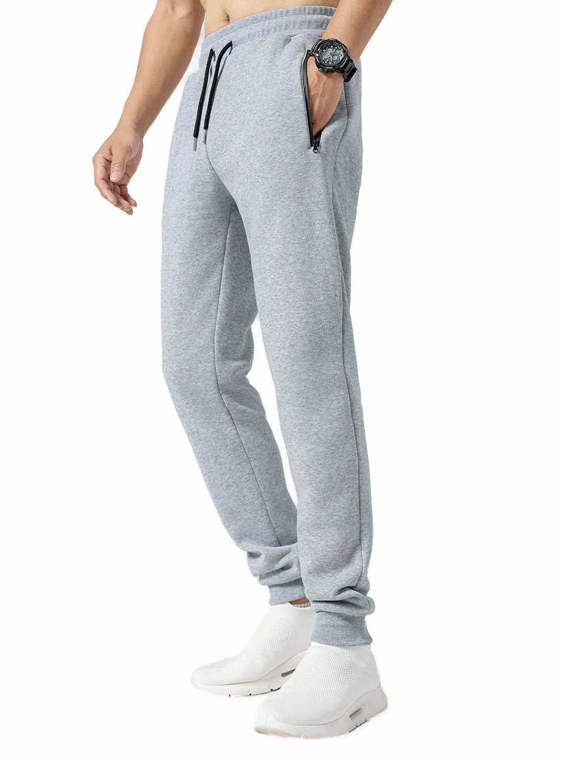 2024 new Sweatpants Streetwear Trousers Men Pants Solid color Drawstring Zipper Pockets Cargo Pants Men Overalls Running pants