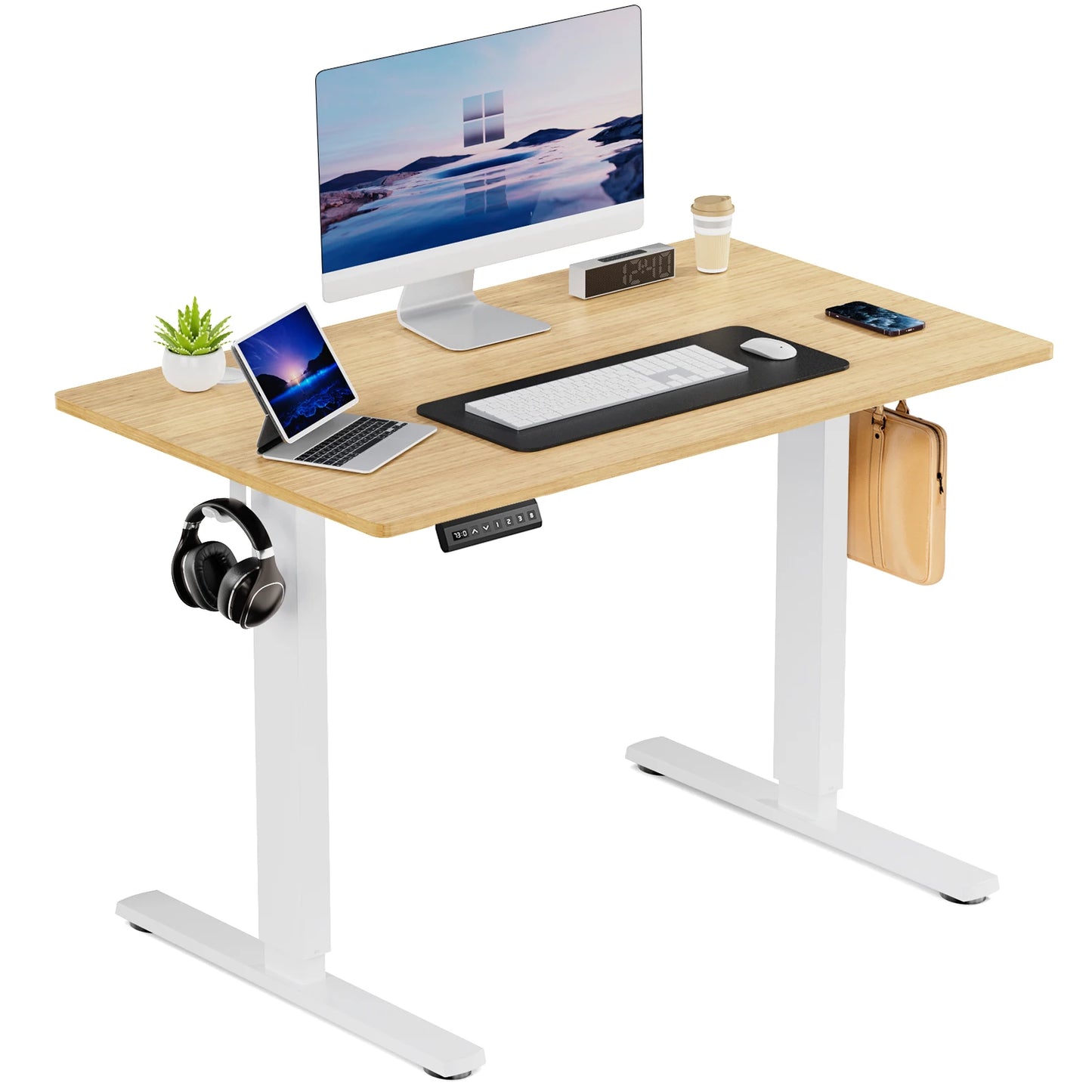 JHK Electric Standing Desk Height Adjustable 40x24 Inch Stand Up Sit Stand Computer Desk Workstation Ergonomic Work Table