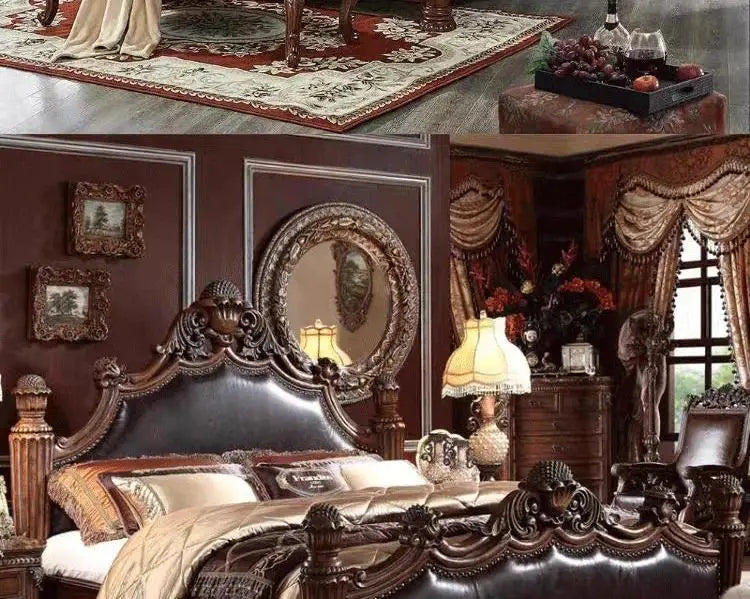 Luxury Nordic Bed Multifonction King Size Aesthetic Sleeping French Bed Lounge Wooden Modern Cama Matrimonial Bedroom Furniture