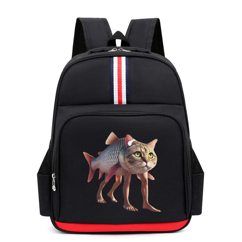 Italian Brainrot Backpack Students Animal Meme Schoolbag Large Capacity Cartoon Tung Tung Sahur School Bag for Boys Girls Gifts