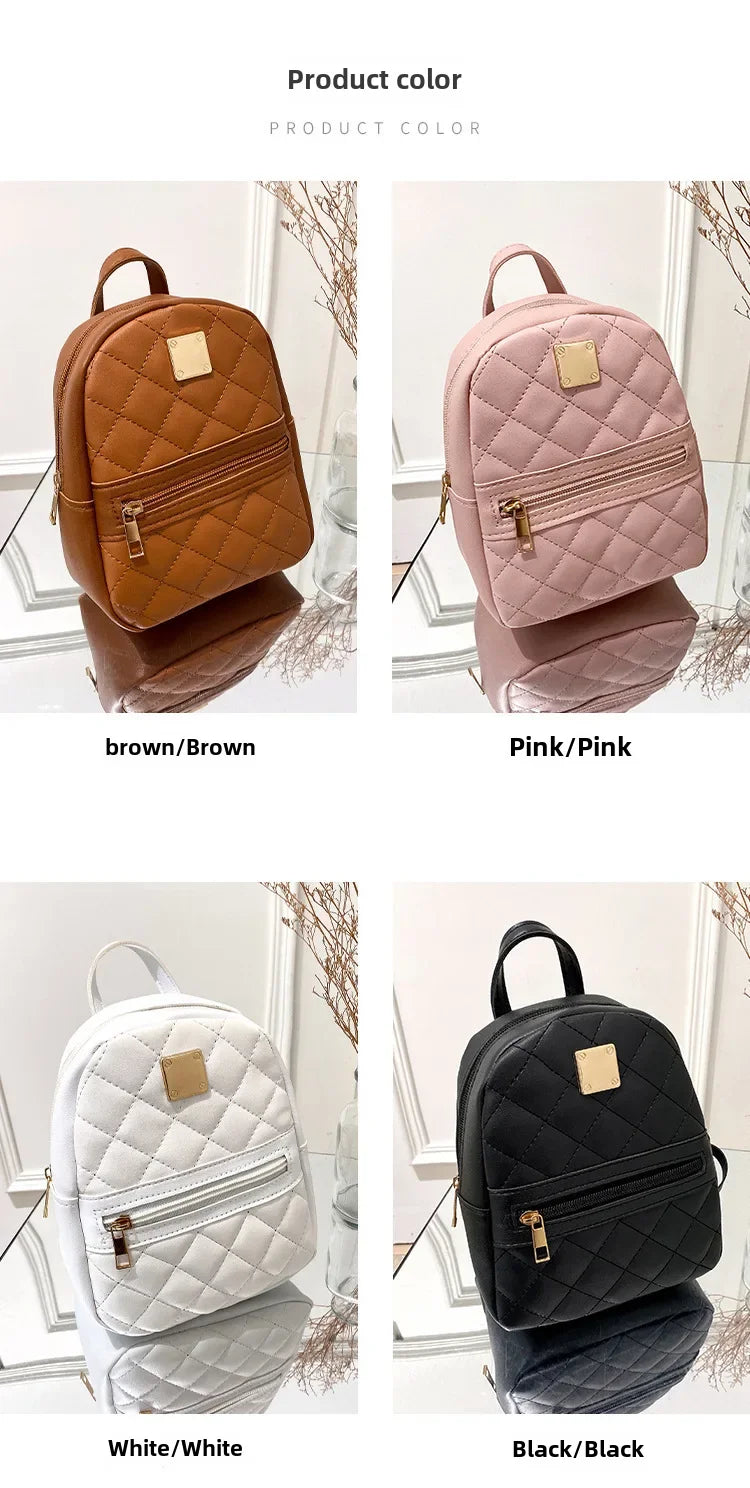 2024 new k-style quilted embroidered small school bag girls small backpack behalf of western style ladies backpack