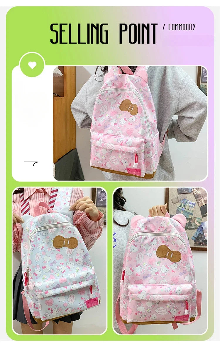 Sanrio Ins Style New Hellokitty Student Schoolbag Cute Hello Kitty Backpack Large Capacity Backpack