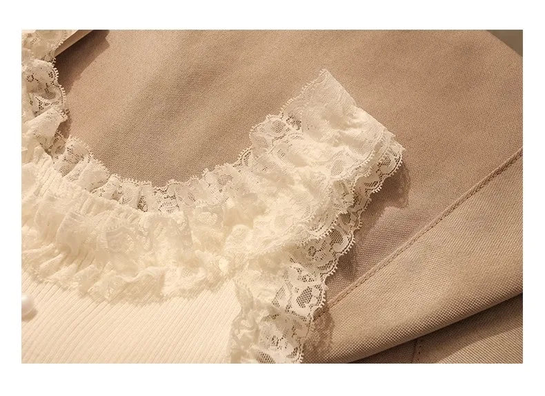 Korean Lace Patchwork Crop Top Women U-Neck Knitted Stretch Tank Top 2025 Summer Female White Lace Stretch Cami