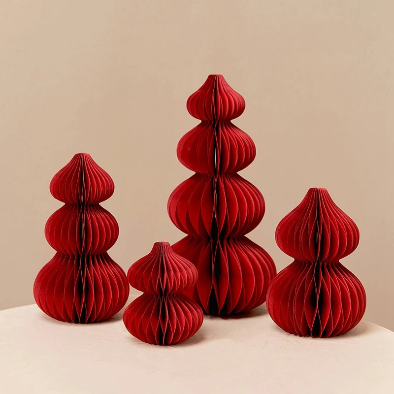 Folding Christmas Tree Decoration Honeycomb Origami Christmas Tree Base Home Space Layout Artificial Decorated Christmas Tree