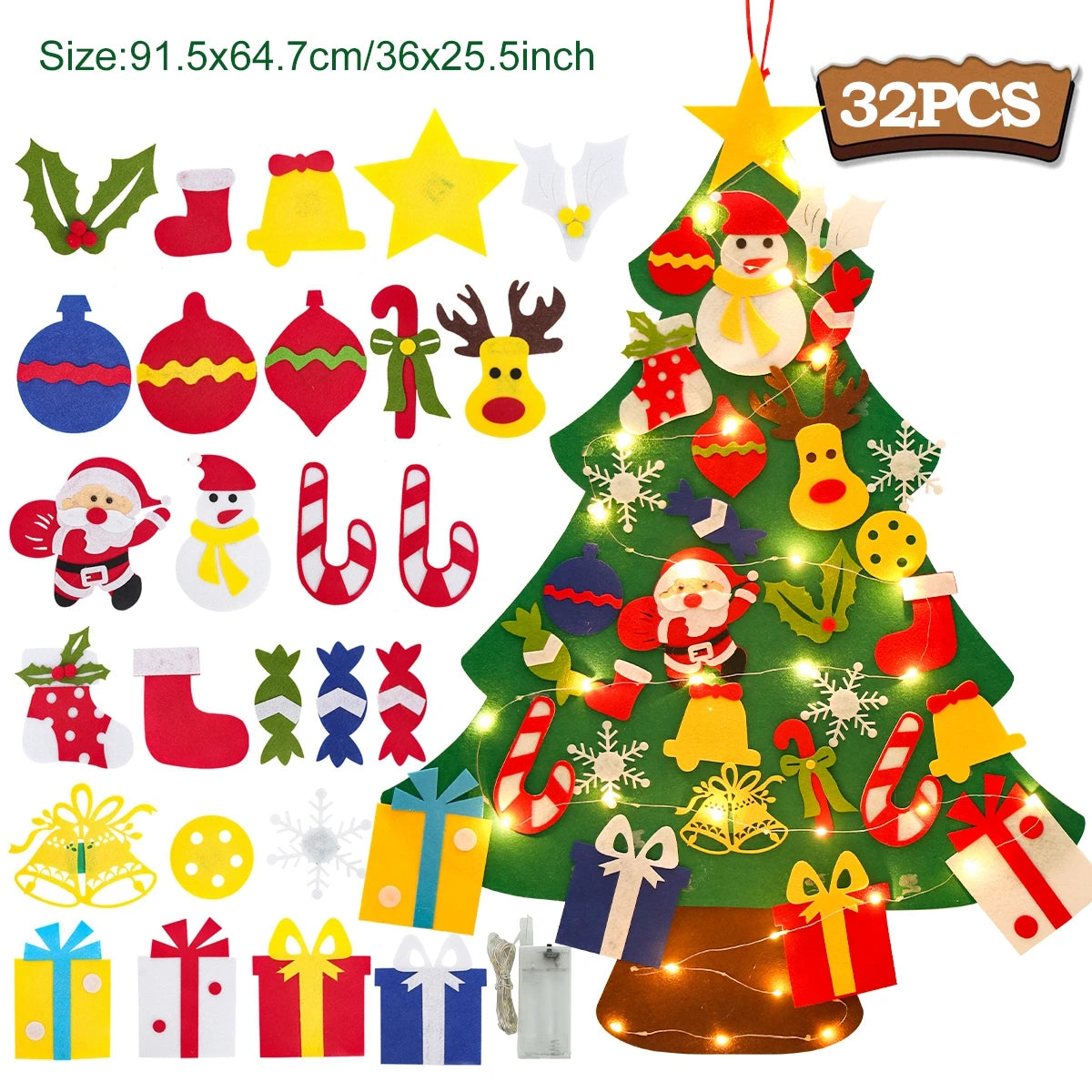 Kids DIY Felt Christmas Tree Merry Christmas Decorations For Home 2025 Christmas Ornaments Navidad 2026 New Year Gifts Xmas Tree